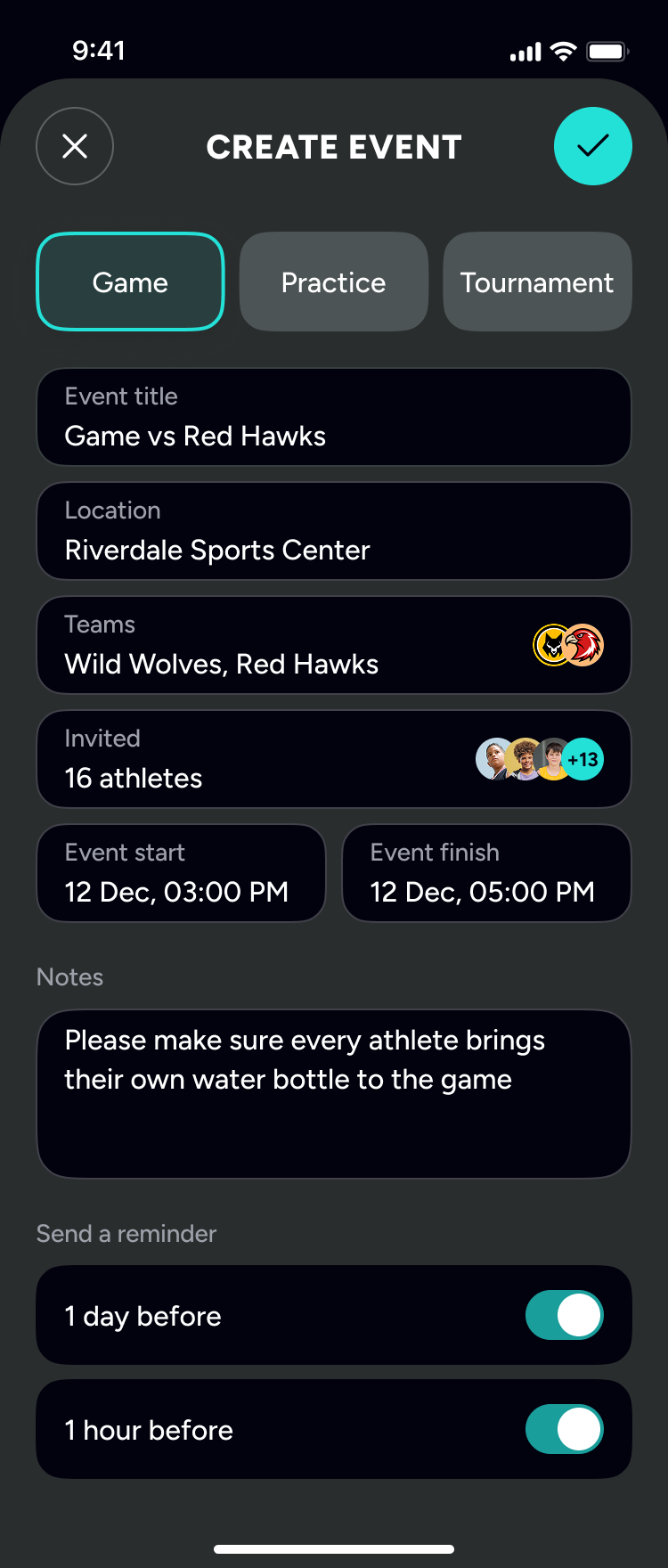 Create Event